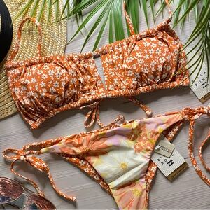 Billabong 🌼 Reversible Made for Daze Bralette Bikini Top | Tie Side Tanga Bottom